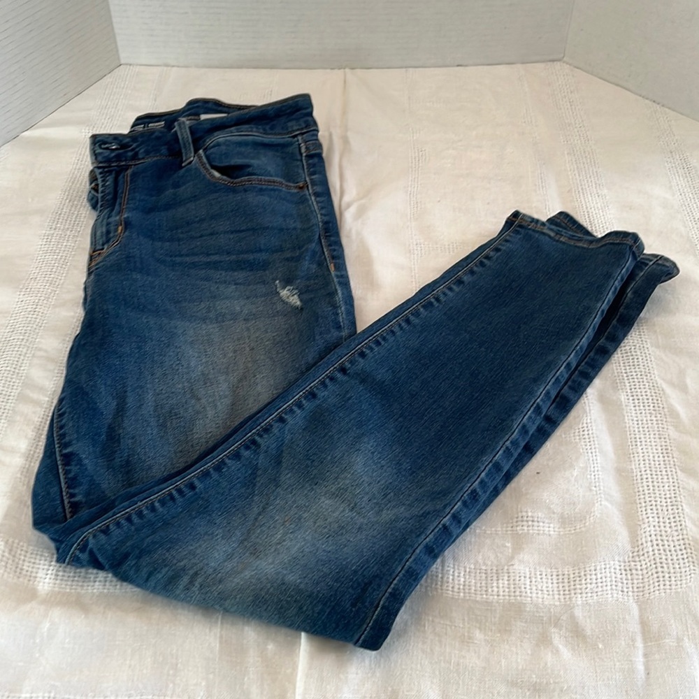 Old Navy Rock Star Super Skinny Jeans Medium Wash Distressed